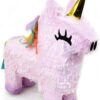 GIFTEXPRESS 16 inch Pink Unicorn Pull String Pinata - DIY Fillable Party Game & Decoration for Girls Birthdays, Mexican Fiesta, Baby Showers & Cinco de Mayo