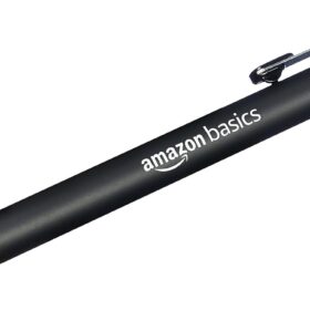 Amazon Basics Black Ballpoint Pens – Retractable, 1.2mm Medium Point, 12-Count Pack for Office and School