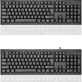 Guiheng 2-Pack Full-Size USB Wired Keyboards with Number Pad – Quiet, Ergonomic, Spill-Resistant Design for Laptop & PC (Black)