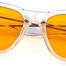 ViewJoy Amber Orange Gaming Glasses - 99.9% Blue Light Blocking for Sleep & Computer Eyestrain Reduction - Dual AR Coated Lenses