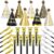 Luxury Black and Gold Birthday Party Pack - 30 Pcs Cone Hats and Noise Makers Set for Boys Men Adults