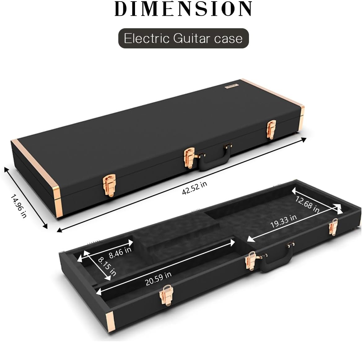 Ultimate Protection Hard Shell Electric Guitar Case with Lock – Fits Fender Stratocaster, Telecaster & Standard 39" Models – plush Lined & Accessory Compartment