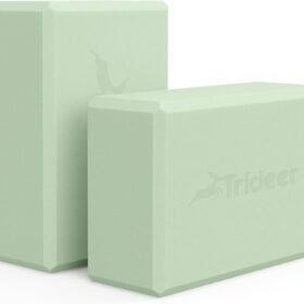 Trideer Yoga Blocks 2 Pack – Premium Non-Slip EVA Foam Bricks for Yoga, Pilates, Stretching & Meditation – Lightweight, Durable, and Skin-Friendly