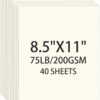 75lb Cream Cardstock Paper (8.5 x 11) – 40 Sheets Premium 200GSM Heavyweight Cardstock for Printing, Scrapbooking, Invitations, and Crafts