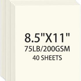 75lb Cream Cardstock Paper (8.5 x 11) – 40 Sheets Premium 200GSM Heavyweight Cardstock for Printing, Scrapbooking, Invitations, and Crafts