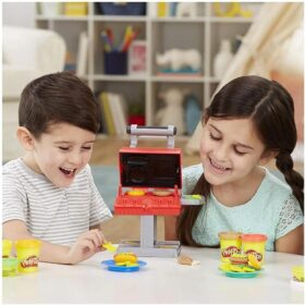 Play-Doh Kitchen Creations Grill 'n Stamp Playset – BBQ Toy for Kids Ages 3+ with 6 Colors & 7 Accessories