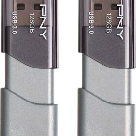 PNY 128GB Turbo Attaché 3 USB 3.0 Flash Drive (2-Pack) - Silver, High-Speed Portable Storage