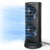 Dr. Prepare 13-Inch Portable Tower Fan – 3-Speed Oscillating Desk Fan with Timer, Dual Air Circulation for Bedroom, Office, and Dorm