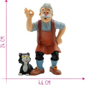 Bullyland 5845 Disney Pinocchio Gepetto Hand-Painted Character Figure - Authentic Woodcarver Model