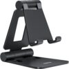 Nulaxy Aluminum Foldable Cell Phone Stand - Adjustable Desktop Holder Compatible with iPhone, Samsung, Nintendo Switch, and All Smartphones (4-8 Inch)
