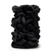 Black Satin Scrunchies for Women - 8PC Large Silk Hair Ties - No Crease, Frizz Free Ponytail Holders for Thick & Thin Hair