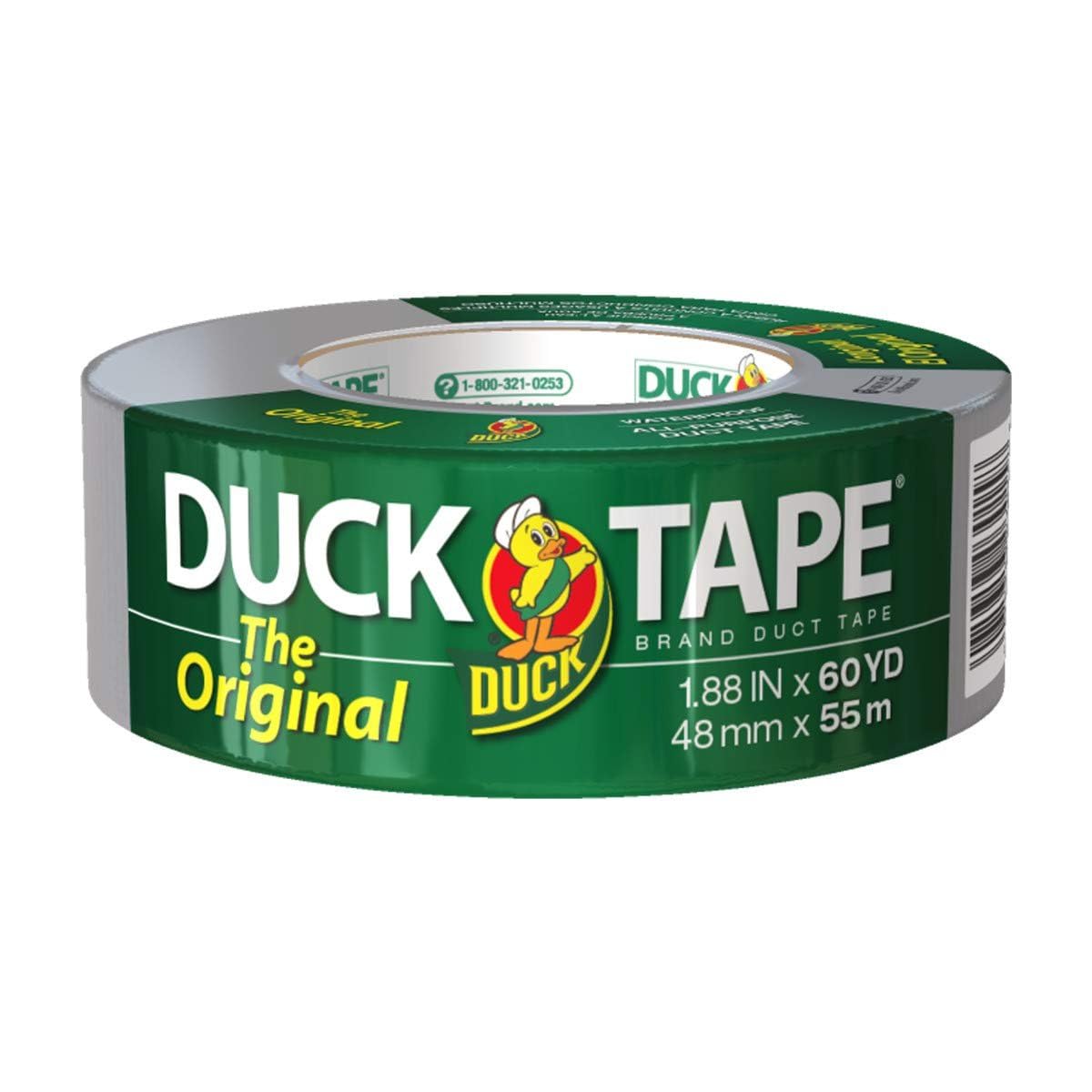 Duck Brand Original Silver Duct Tape - 1.88 Inch x 60 Yards, Heavy Duty Waterproof Cloth Repair Tape for Home, Auto & Outdoor Use
