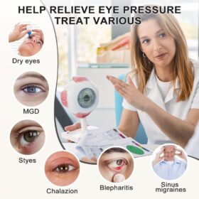 KOVNLO Heated Eye Mask for Dry Eyes - USB Electric Warm Compress with Flaxseed, 3 Temperature Settings, Washable & Adjustable for Blepharitis, Stye, MGD Relief