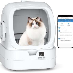 Smart Self-Cleaning Cat Litter Box with App Control, Weight Monitoring & Ultra-Quiet Safe Design for Kittens & Medium Cats - White