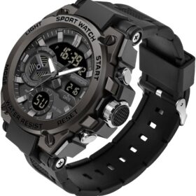 KXAITO Military Tactical Watch for Men - Waterproof Outdoor Sports Watch with LED Digital Display, Alarm, Stopwatch & Date Functions