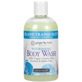Ginger Lily Farms Botanicals Body Wash - Island Tranquility, Green Tea & Lemongrass, 100% Vegan, Paraben & Sulfate Free, 12 Fl Oz