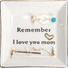 HOME SMILE Ceramic Ring Dish - 'I Love You Mom' Jewelry Tray, Sentimental Gift for Mother's Day, Birthday, Christmas & Valentine's Day