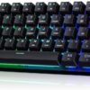 CACKBIRD Portable 60% Mechanical Gaming Keyboard – Ultra-Compact Wired 61-Key Keyboard with Tactile Blue Switches, RGB LED Backlit, USB-C for PC, Mac, Xbox (Black)