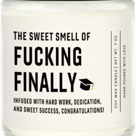 2026 Graduation Gifts for Her & Him – Shqiueos Lavender Scented Soy Candle, Funny Masters Degree & College Grad Gift Idea (7oz)