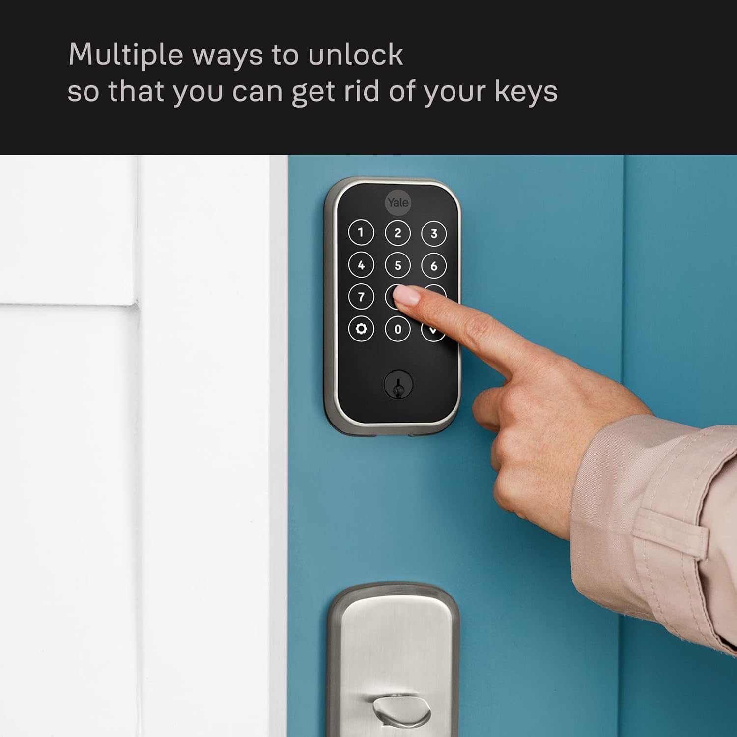 Yale Assure Lock 2 – Keyless Entry Smart Door Lock with Keypad, Auto-Lock & DoorSense™ – Satin Nickel Deadbolt (YRD420-BLE-619)