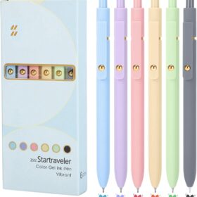 FIOVER 6-Piece Morandi Gel Pen Set - 0.7mm Quick-Dry Retractable Pens for Journaling, Note Taking, & Office Supplies