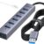 FORIDA 7-Port USB 3.0 Hub with Smart Charging - 5Gbps High Speed Data Splitter, Aluminum Alloy Expansion Adapter with Long Cable for MacBook, Laptop, PC & PS5 (Gray)