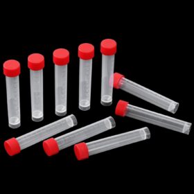 10ml Plastic Test Tubes with Caps – 10 Pack, Red Polypropylene (PP) Vials for Lab, Science Education & Storage