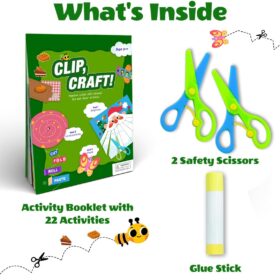 Toddler Scissor Skills Activity Book with Safety Scissors – Montessori Arts & Crafts Kit for Kids Ages 3-6 – Fine Motor Skills & Paper Cutting Projects – Ideal Travel & Educational Gift for Boys & Girls