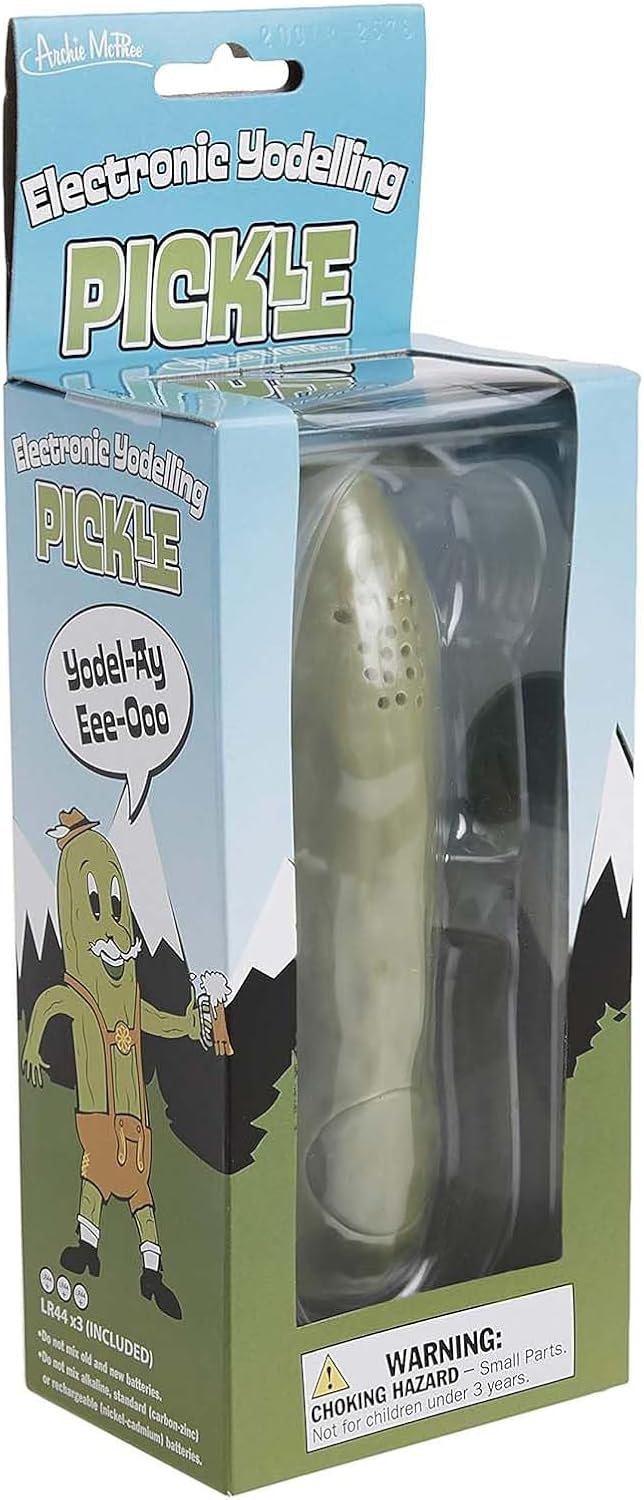 Archie McPhee Yodeling Pickle Toy – The Hilarious Musical Gag Gift for Adults & Kids