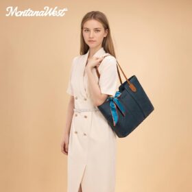 Montana West Women's Leather Tote Bag & Medium Top Handle Satchel Purse - Elegant Western Style Shoulder Handbag