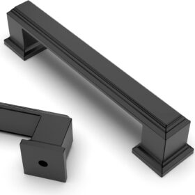 Asidrama 10-Pack Matte Black Cabinet Pulls, 3.75 Inch (96mm) Kitchen Drawer Handles, Modern T-Bar Hardware for Cupboards, Drawers, and Bathroom Vanities