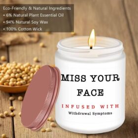 Homsolver 'Miss Your Face' Lavender Scented Candle – Unique Friendship Gift for Women, Besties, and Long Distance Friends – Soy Aromatherapy Jar for Birthday, Valentine’s & Christmas