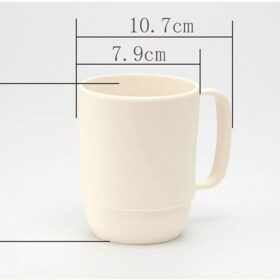 Japanese Style 12oz Unbreakable Plastic Coffee Mug - Microwave & Dishwasher Safe BPA-Free Travel Cup for Kids & Adults (White)