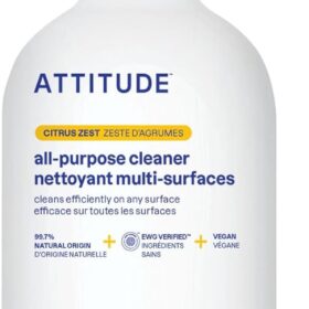 ATTITUDE All Purpose Cleaner Spray – EWG Verified, 94% Plant-Based, Streak-Free Multi-Surface Cleaner for Kitchen, Bathroom & Glass, Citrus Zest, 27.1 Fl Oz