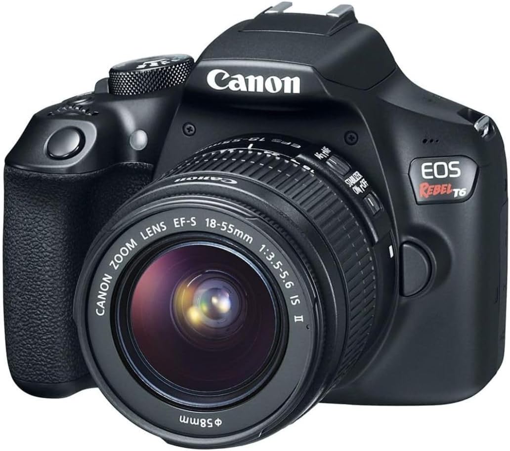 Canon EOS Rebel T6 DSLR Camera with 18-55mm Lens, WiFi & NFC (Renewed) - High-Definition 18MP Digital SLR Kit