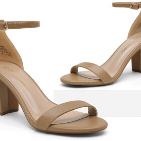 DREAM PAIRS Women's Chunky Low Heel Sandals - Closed Toe Comfortable Pumps with Cushioned Footbed