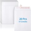 20 Pack 9x12 Self-Seal Catalog Envelopes - Premium White Manila Mailing Envelopes with Peel & Seal - Heavy Duty, Printable Shipping Supplies for Home and Office