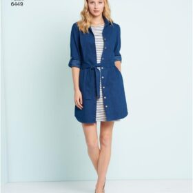 New Look Misses' Sewing Pattern 6449: Easy Shirt Dress & Knit T-Shirt Dress (Sizes 8-20)