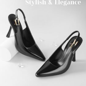 Ankis Women's Slingback Kitten Heel Pumps – 3.9" Closed Pointed Toe High Heels for Weddings, Parties & Formal Dress