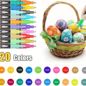 MAEGIRAL Dual Tip Outline Markers – 12 Color Set for Bullet Journaling, Scrapbooking, and Greeting Cards