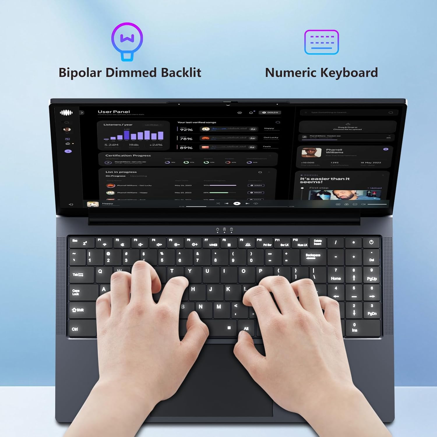 16-Inch High-Performance Gaming Laptop, 16GB RAM 1TB SSD, Intel Core i5 (Up to 3.60GHz), 1920x1200 FHD Display, Backlit Keyboard, WiFi5, RJ45, Mini HDMI