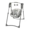 Graco Slim Spaces Compact Baby Swing – Portable, Space-Saving Infant Swing with Adjustable Legs & Plush Toys (Reign)