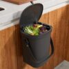 Mountable Silicone Kitchen Compost Bin – 2 Gallon Collapsible Hanging Trash Can with Lid – Odor-Proof Under-Sink & Wall Mount Storage for Pantry, Bathroom & RV Camping