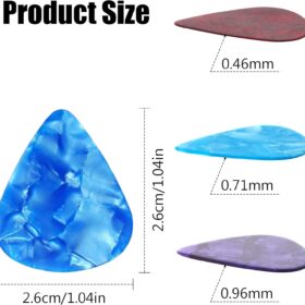 Augshy 120-Piece Guitar Picks Variety Pack - Celluloid Picks in Thin, Medium & Thick Gauges for Acoustic, Electric & Bass Guitars