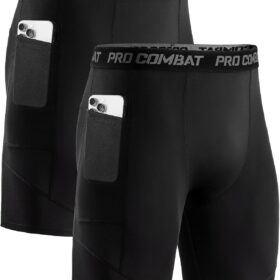 Niksa Men's Performance Compression Shorts with Pockets – Ultra-Stretch Spandex Athletic Running Underwear