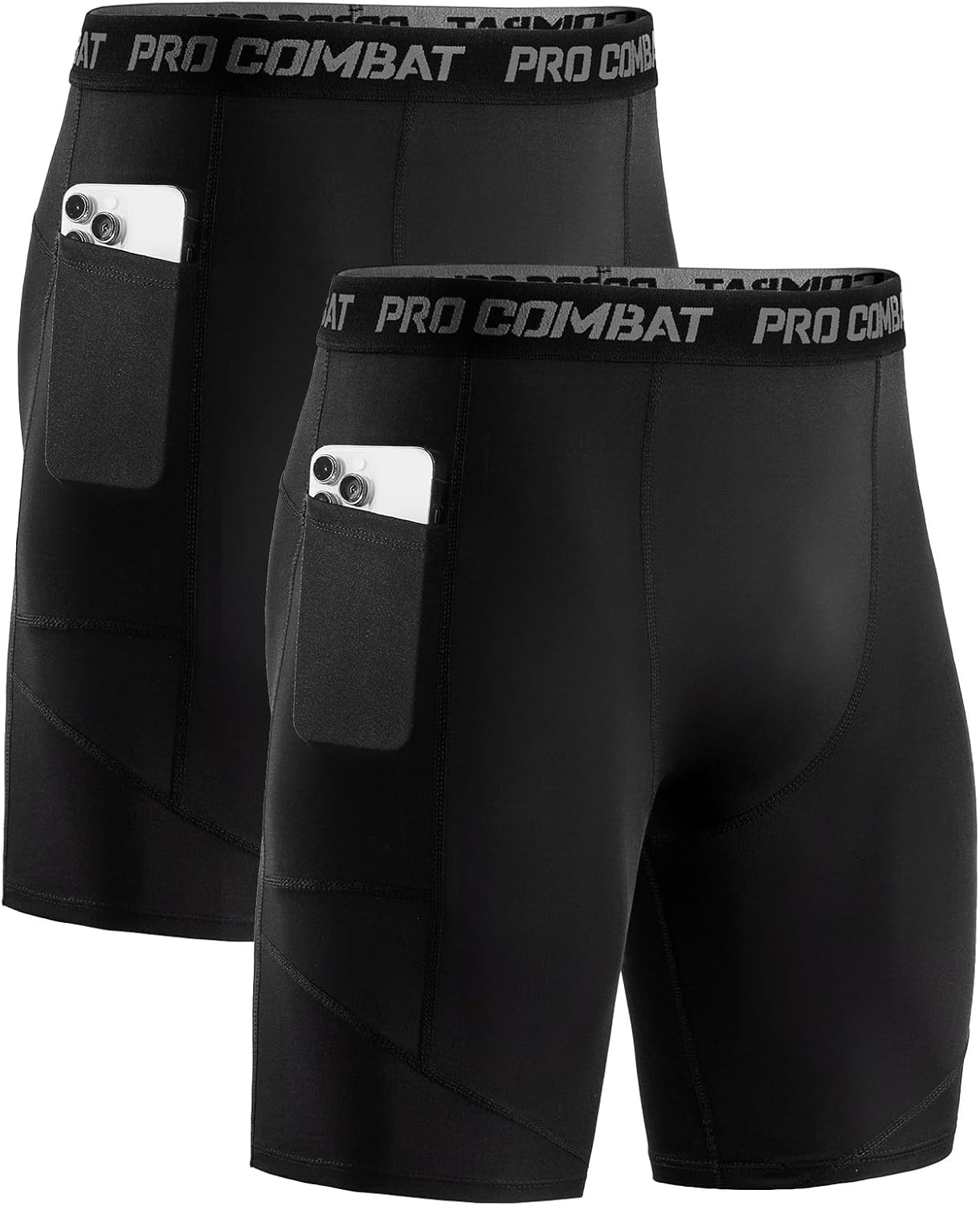 Niksa Men's Performance Compression Shorts with Pockets – Ultra-Stretch Spandex Athletic Running Underwear