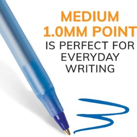 BIC Round Stic Xtra Life Ballpoint Pens, Blue Ink, Medium Point (1.0mm), 10-Count Pack