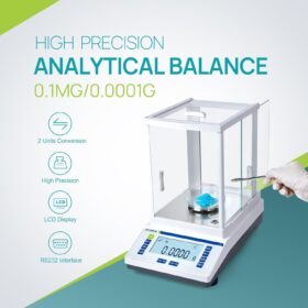 LICHEN High Precision Analytical Balance Scale 120g x 0.1mg – Digital Lab Scale with 0.0001g Accuracy, Windshield, RS232 Interface for Jewelry, Pharmacy & Laboratory