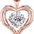 Beam & Bask 2-3 Ct Moissanite Heart Necklace for Women - 18K Gold Plated 925 Sterling Silver Romantic Heart Pendant Jewelry Gift for Wife, Girlfriend & Mom