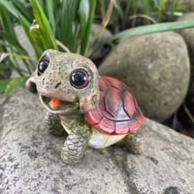 Hand-Painted Sea Turtle Garden Statue – Durable Resin Outdoor Patio Decor & Coastal Beach Figurine